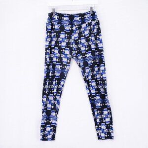 LuLaRoe Tall & Curvey Black Blue "Playing Card" Leggings Mid Rise 29 / 27 Polyes